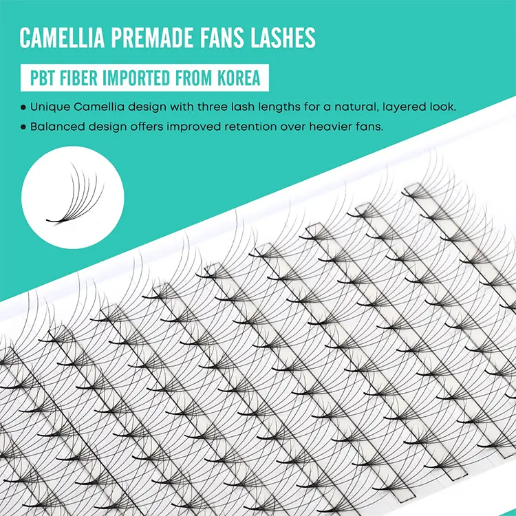 Extensiones de pestañas de fanáticos de Camelia