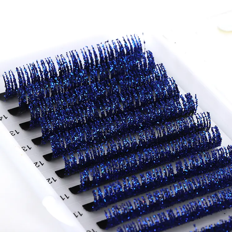 Bandeja de extensión de pestañas azules brillantes